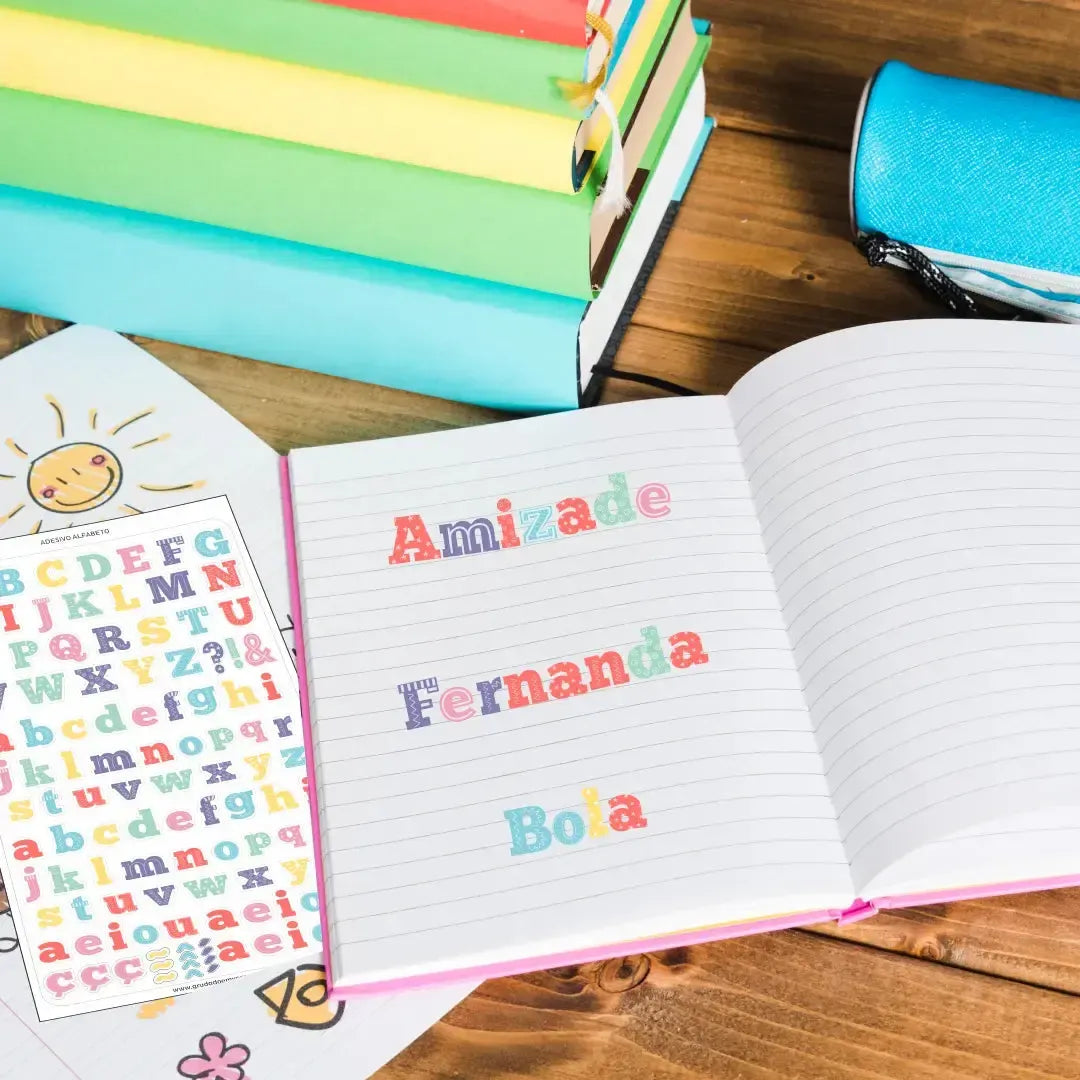 Adesivos Alfabeto-Grudado em Você-Personalizados