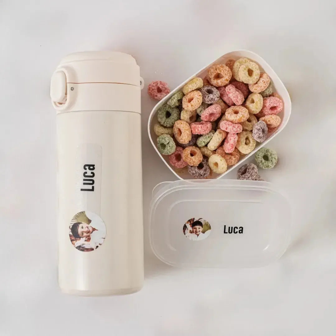 Kit de Etiquetas Transparentes Personalizadas com Foto