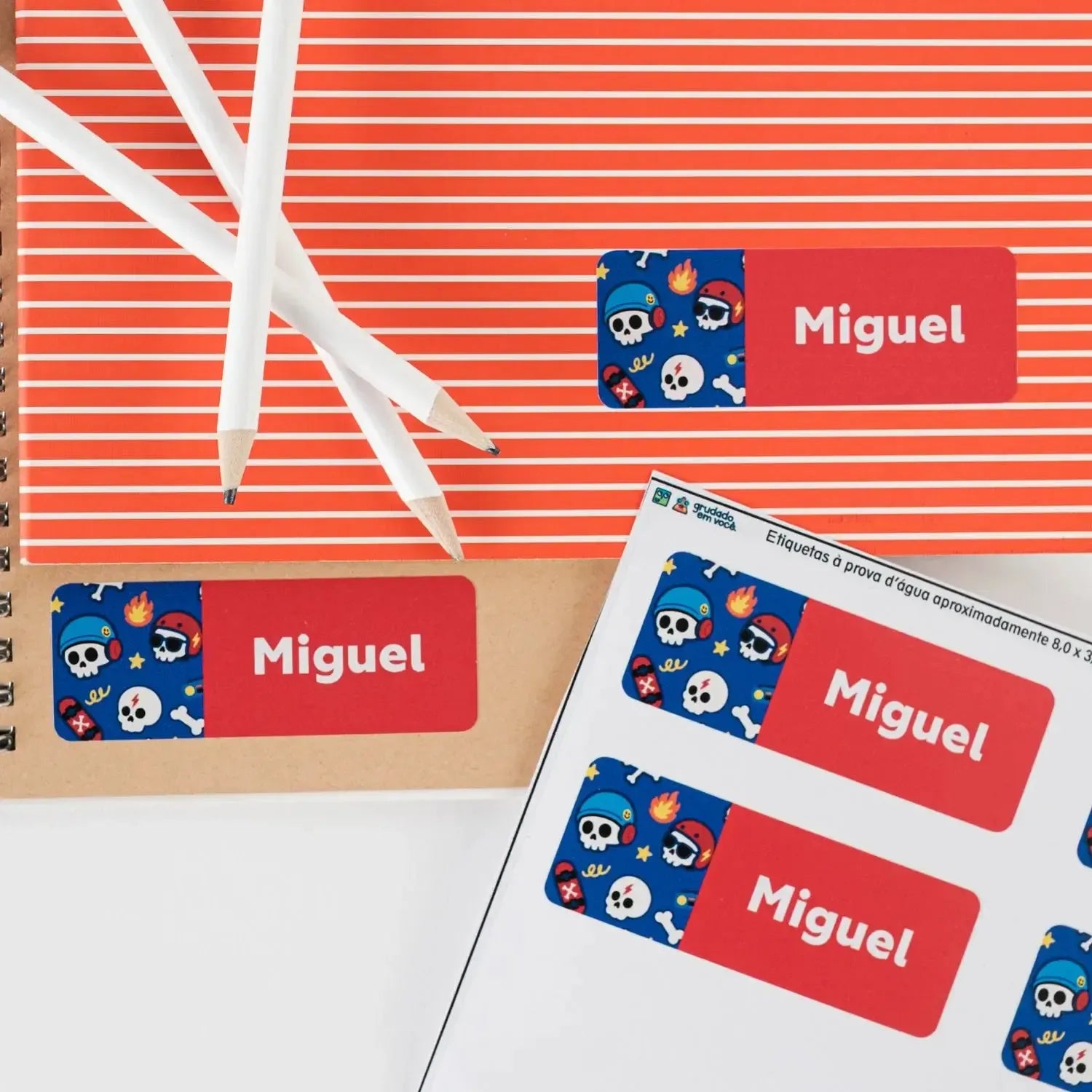 Etiqueta Grande Colorida-Grudado em Você-Personalizados