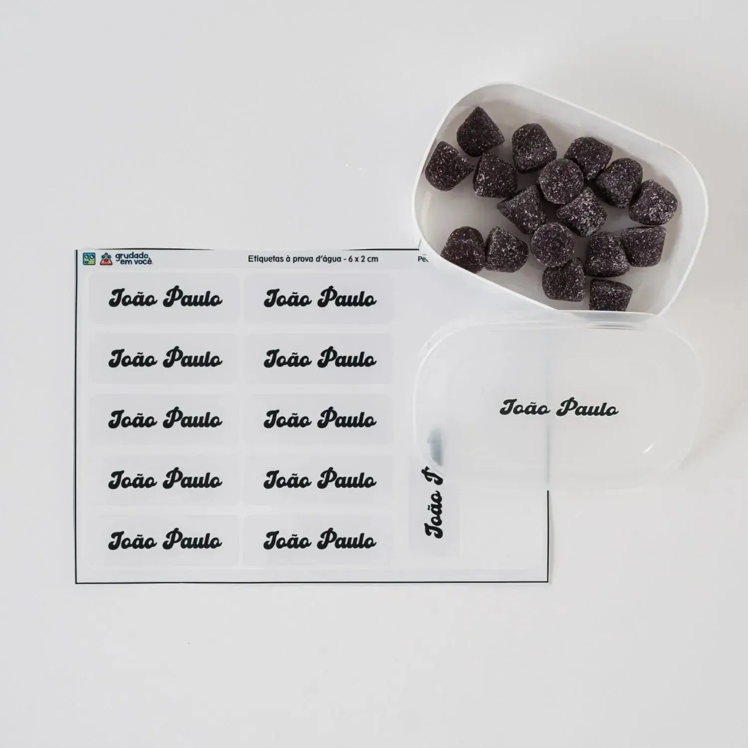 Etiqueta Média Transparente-Grudado em Você-Personalizados