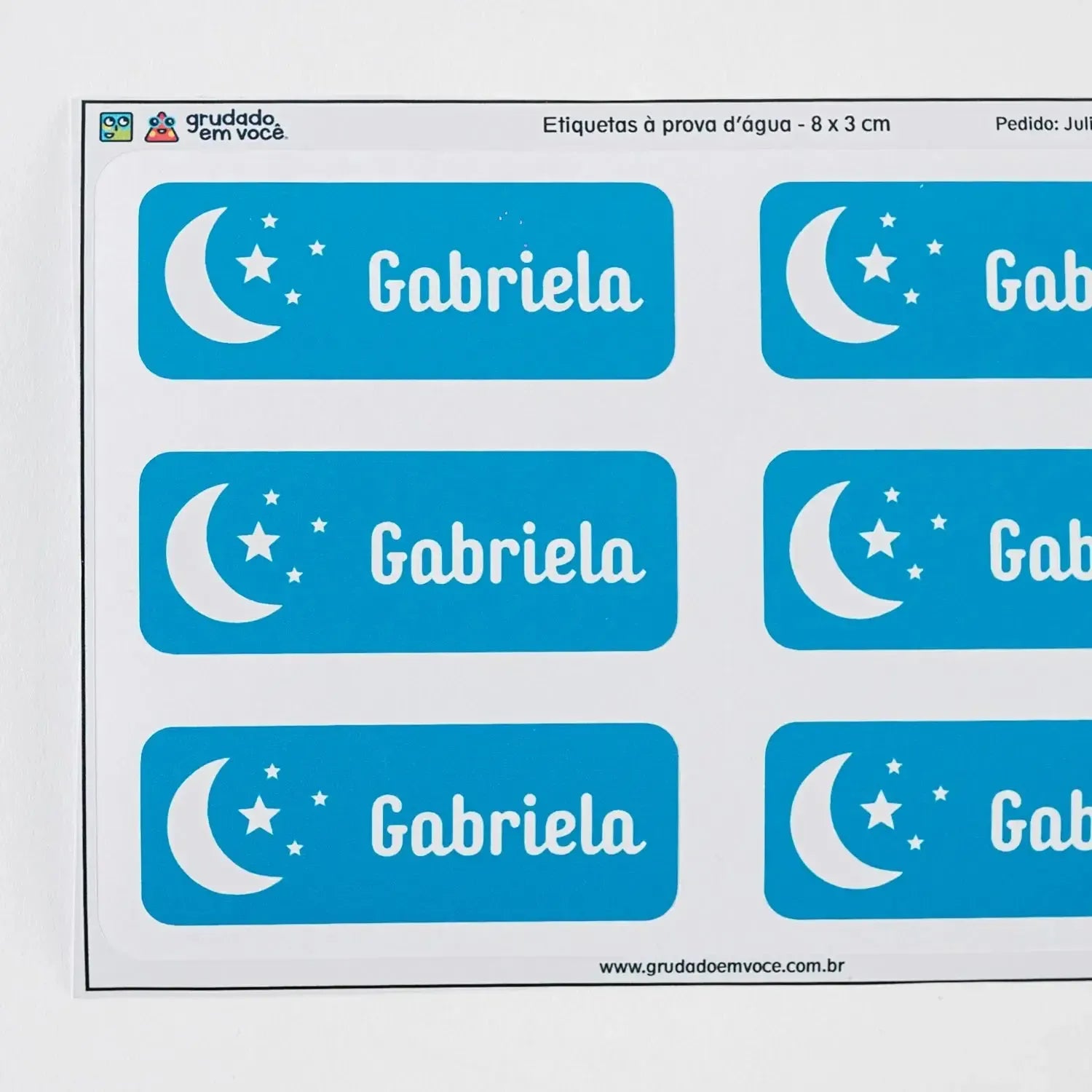 Etiqueta Retangular Grande-Grudado em Você-Personalizados
