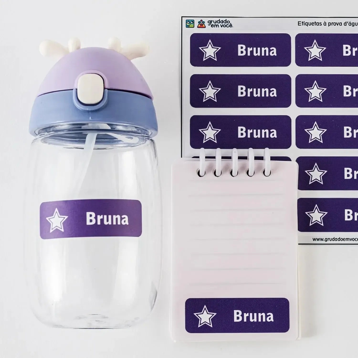 Etiqueta Retangular Média-Grudado em Você-Personalizados