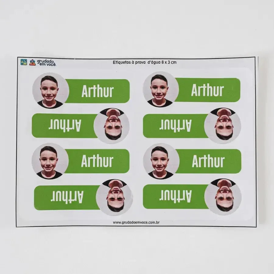 Etiqueta com Foto 8x3-Grudado em Você-Personalizados