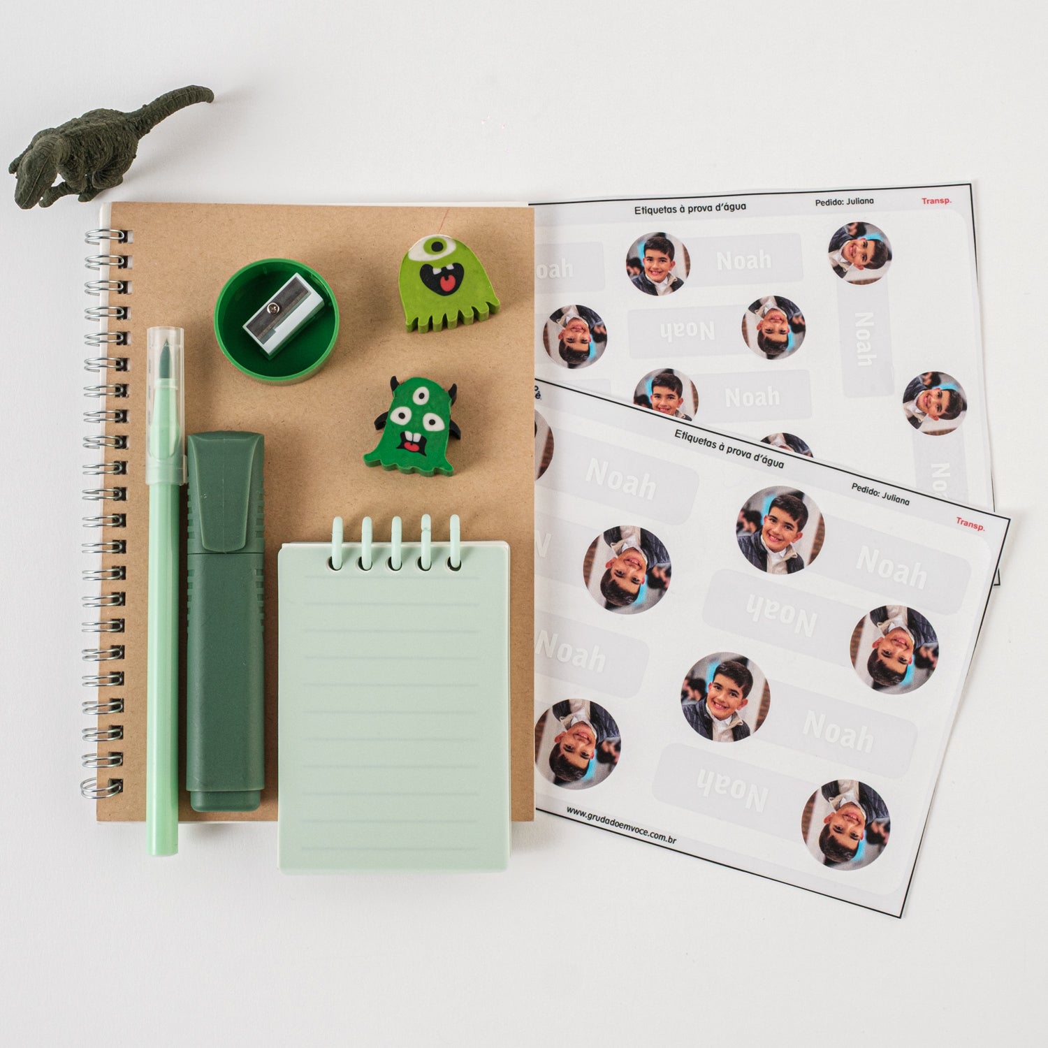 Kit de Etiquetas Transparentes Personalizadas com Foto