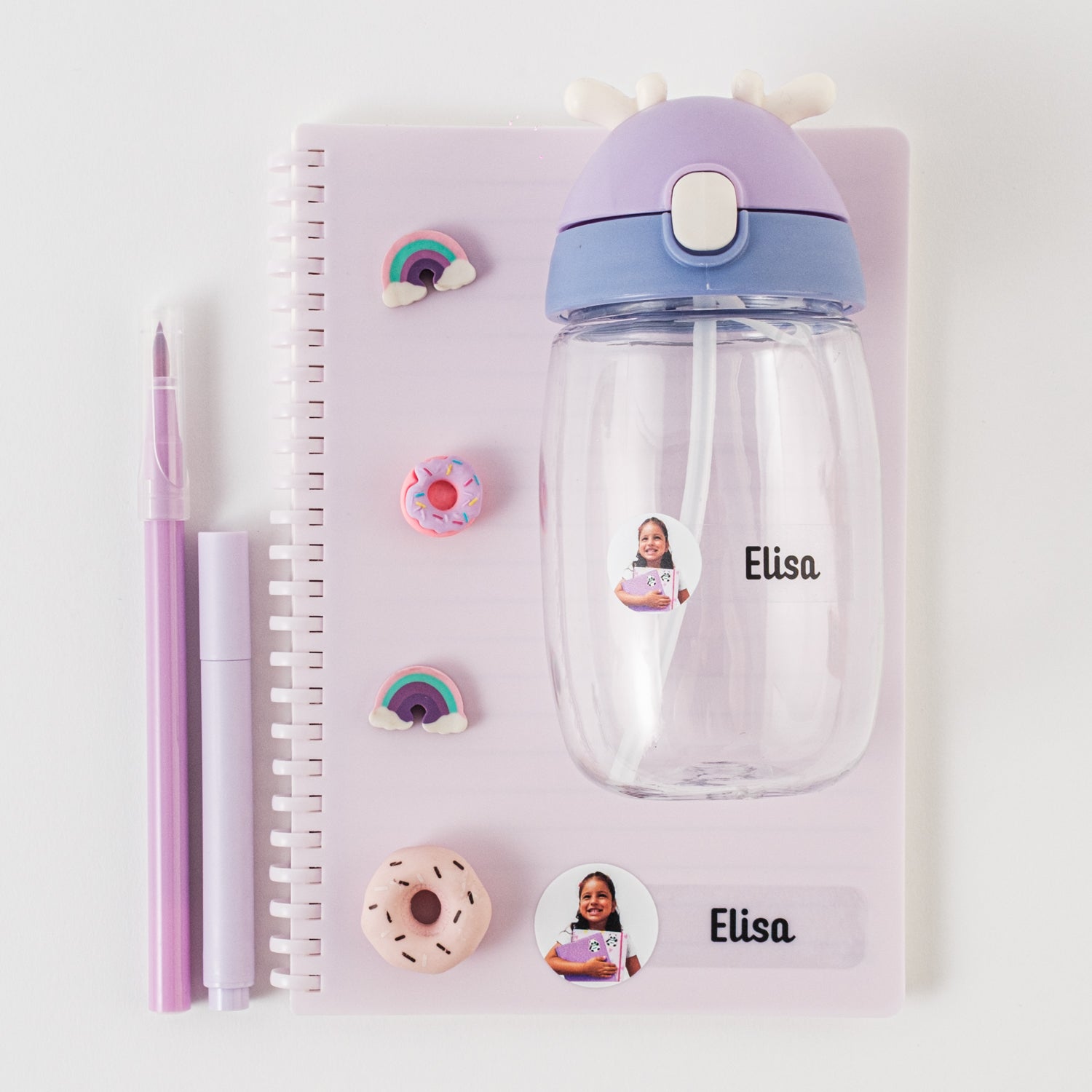 Kit de Etiquetas Transparentes Personalizadas com Foto