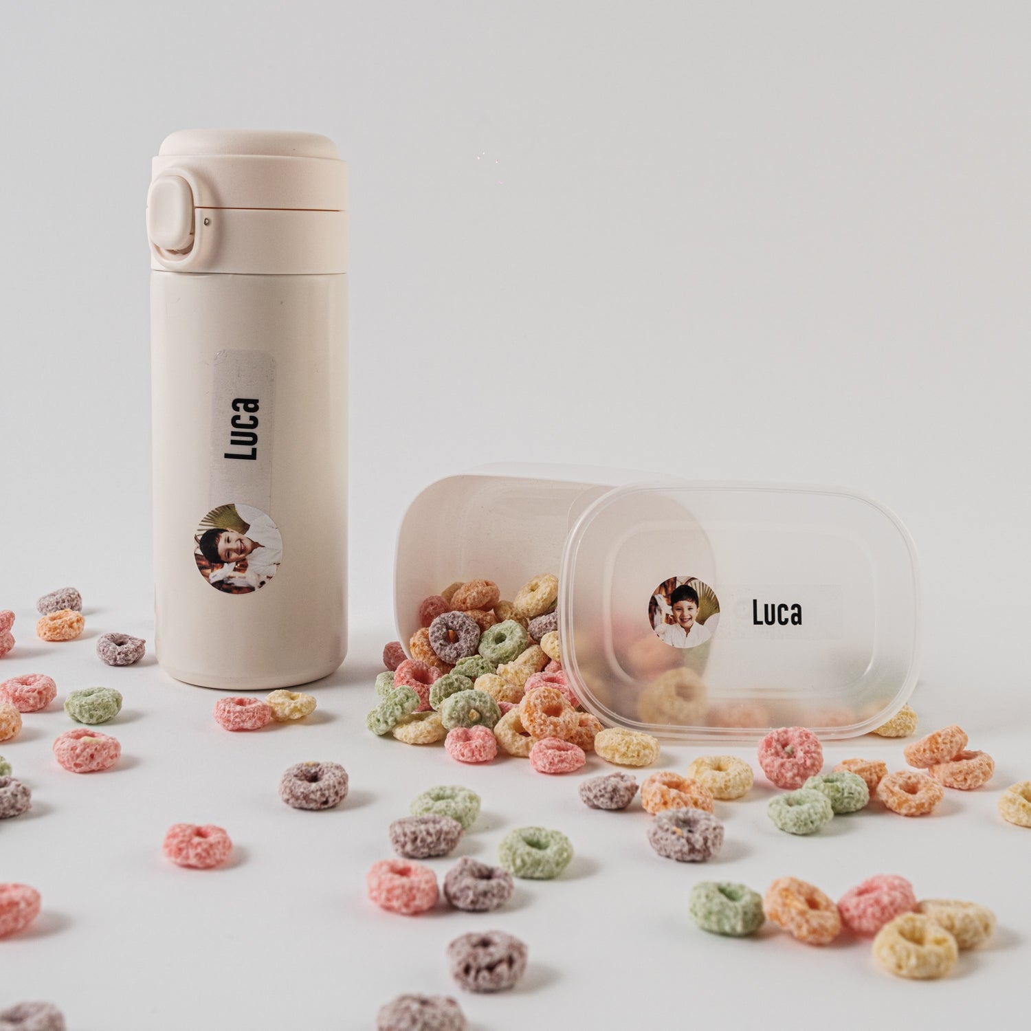 Kit de Etiquetas Transparentes Personalizadas com Foto