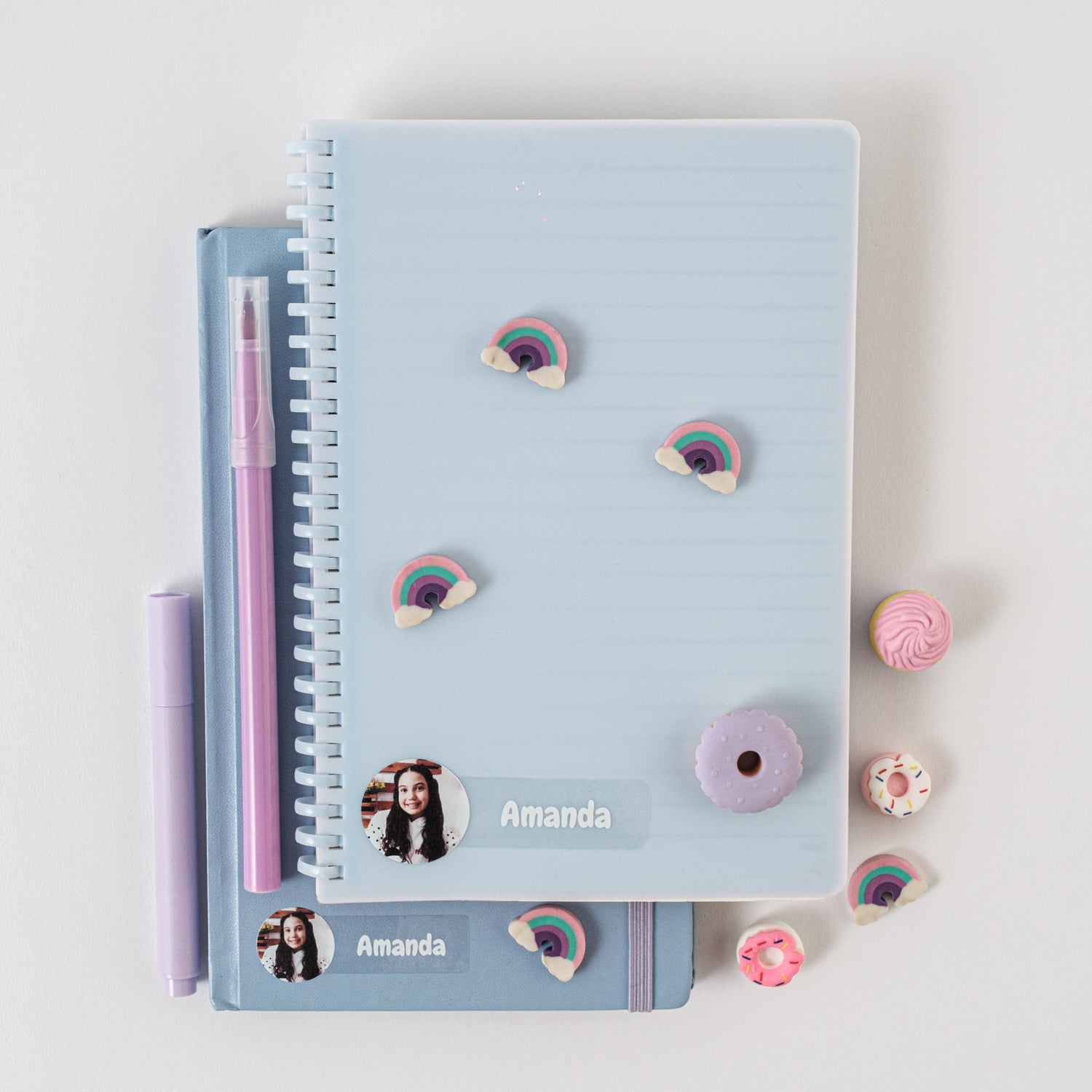 Kit de Etiquetas Transparentes Personalizadas com Foto