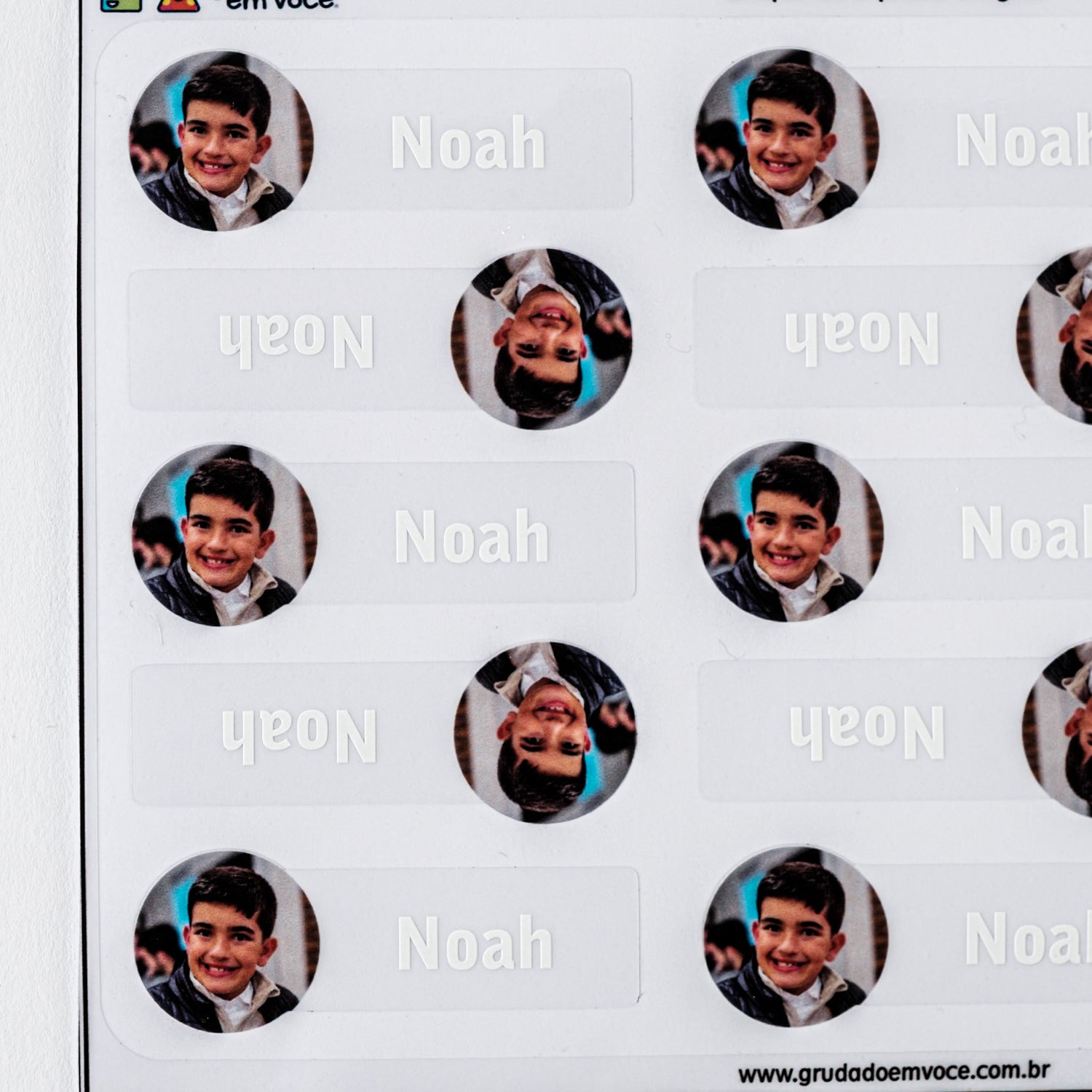 Kit de Etiquetas Transparentes Personalizadas com Foto