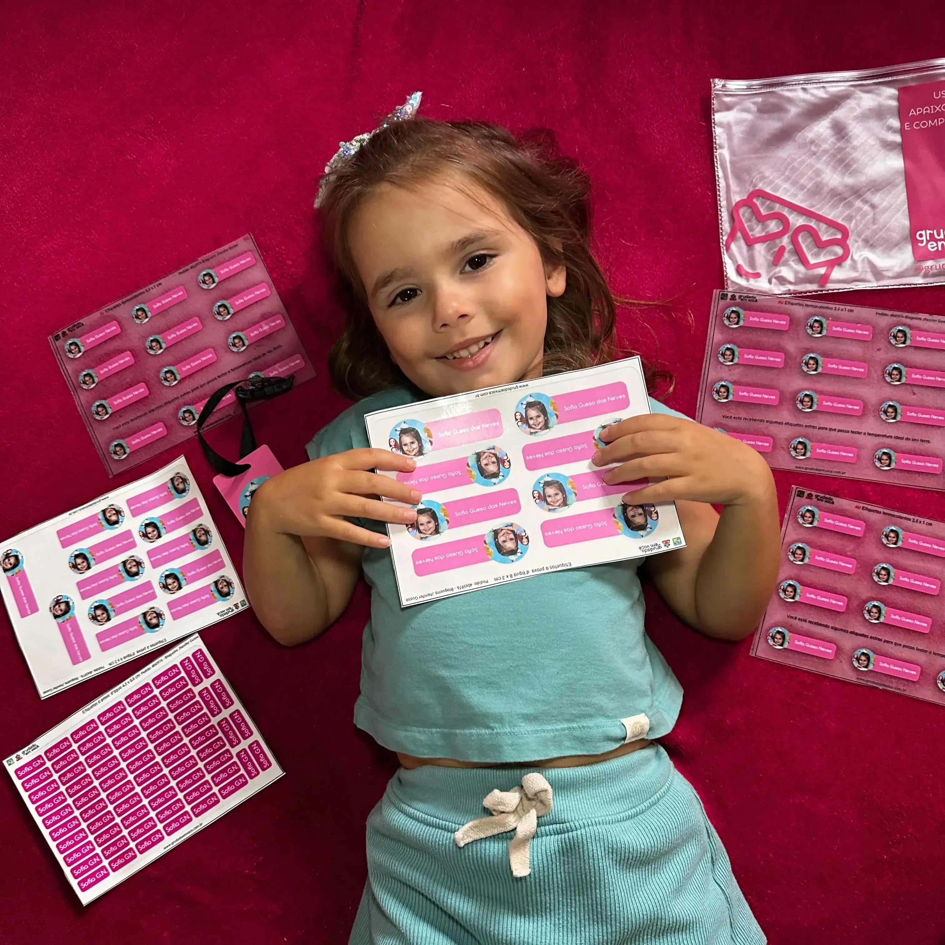 Kit de Etiquetas com Foto-Grudado em Você-Personalizados