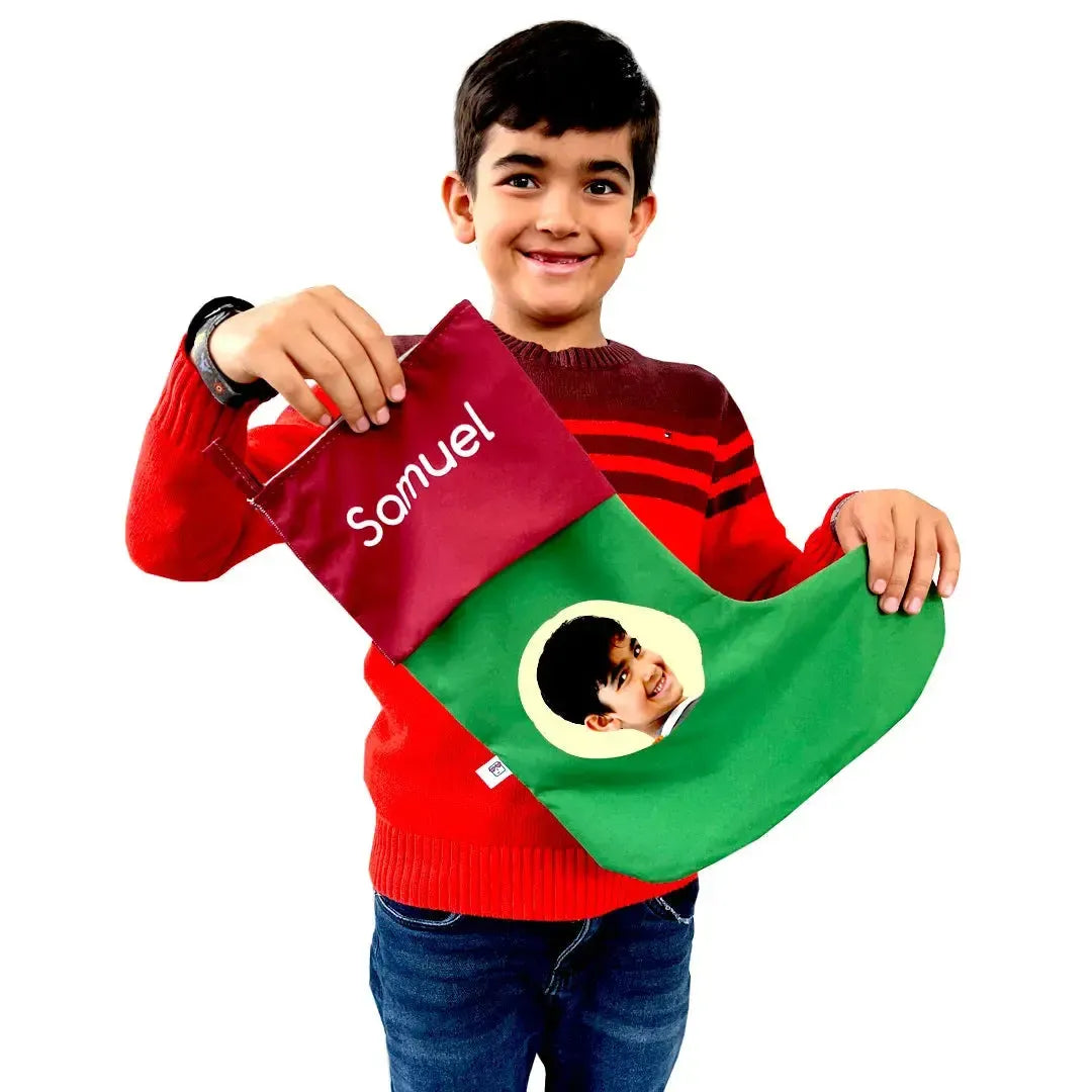 Meia de Natal com Foto-Grudado em Você-Personalizados