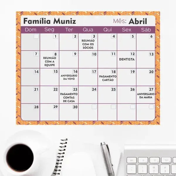 Planejador Mensal-Grudado em Você-Personalizados