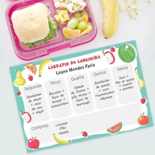 Planejador de Lancheira-Grudado em Você-Personalizados