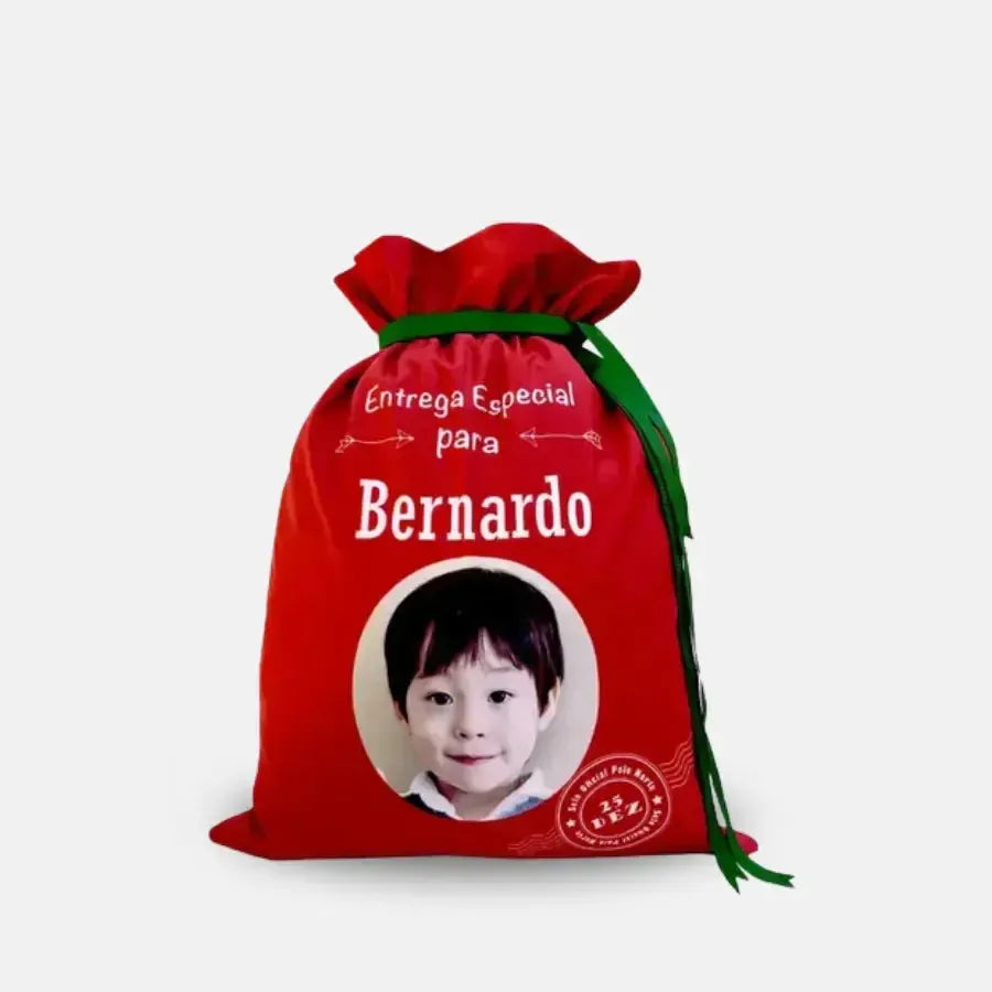 Saco de Natal com Foto-Grudado em Você-Personalizados