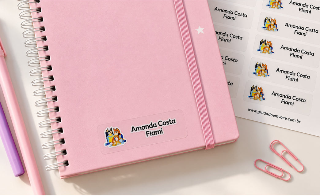 Etiqueta Grande Transparente com Contorno Personalizadas