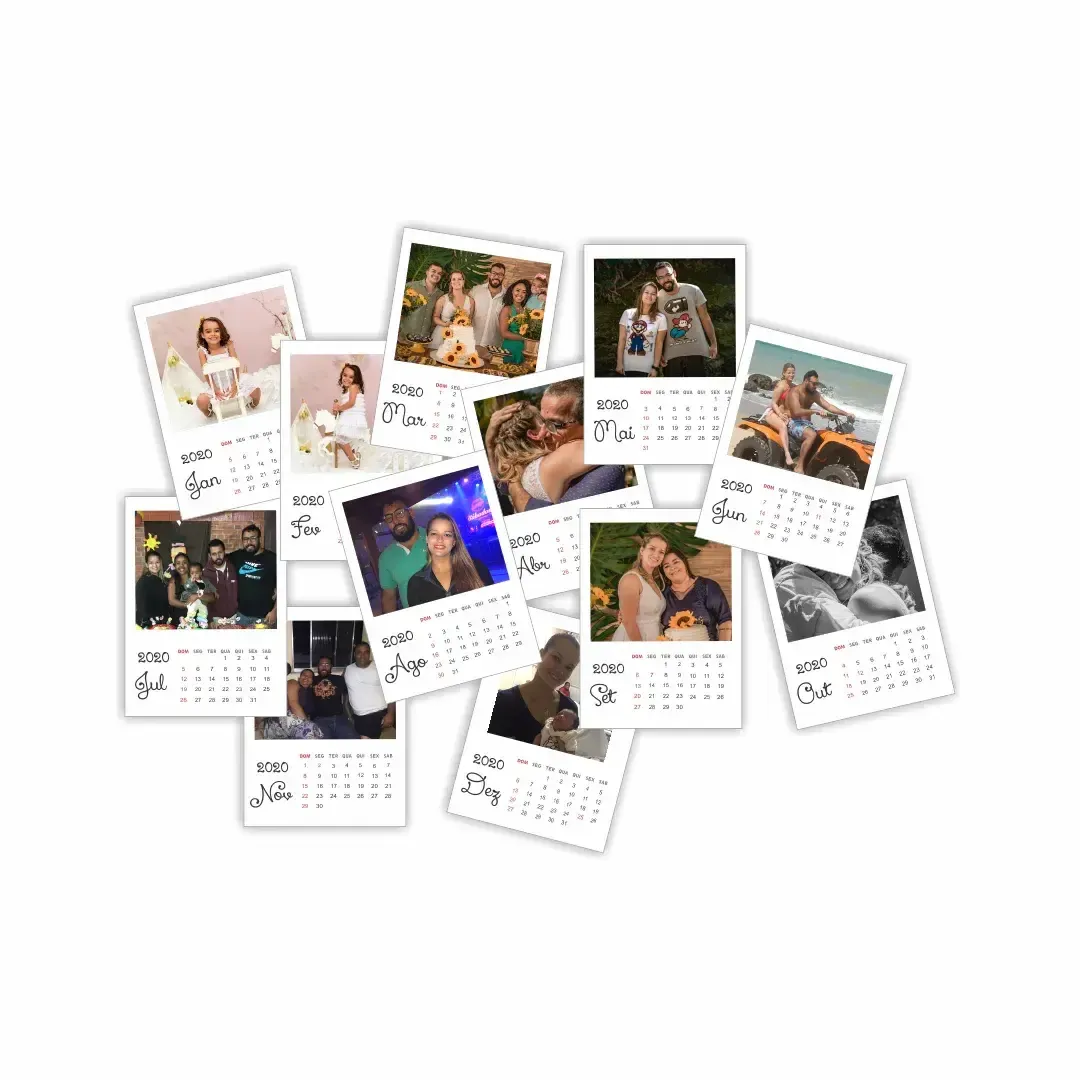 Calendário Polaroid-Grudado em Você-Personalizados