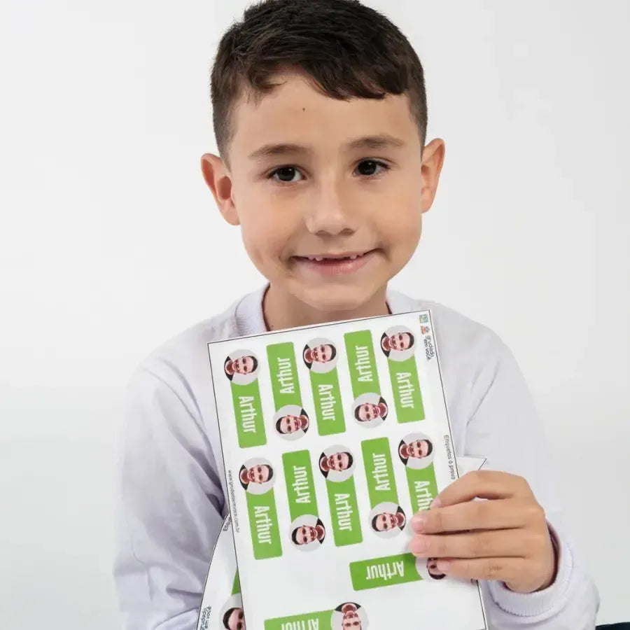 Etiqueta com Foto 8x3-Grudado em Você-Personalizados