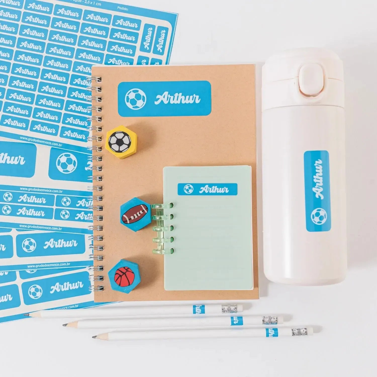 Kit de Etiquetas Personalizadas Brilho Mini
