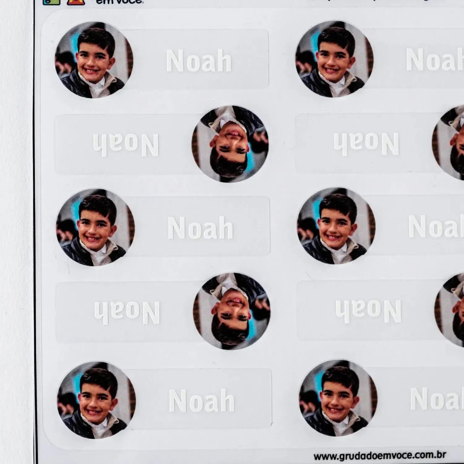 Kit de Etiquetas Transparente Personalizado com Foto